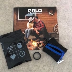 Qalo Men’s size 7 ring, black with blue line. New